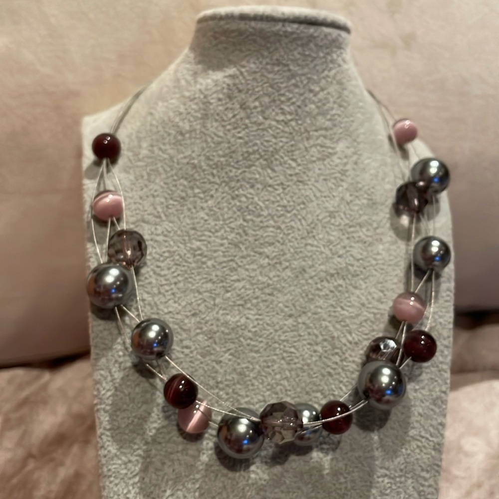Lia Sophia Floating Beaded Necklace 16-18”